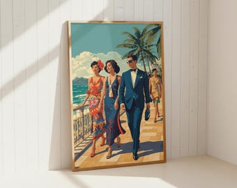 Art Deco Promenade Print | 1920s Style Vintage Wall Art, Retro Home Décor (Unframed)