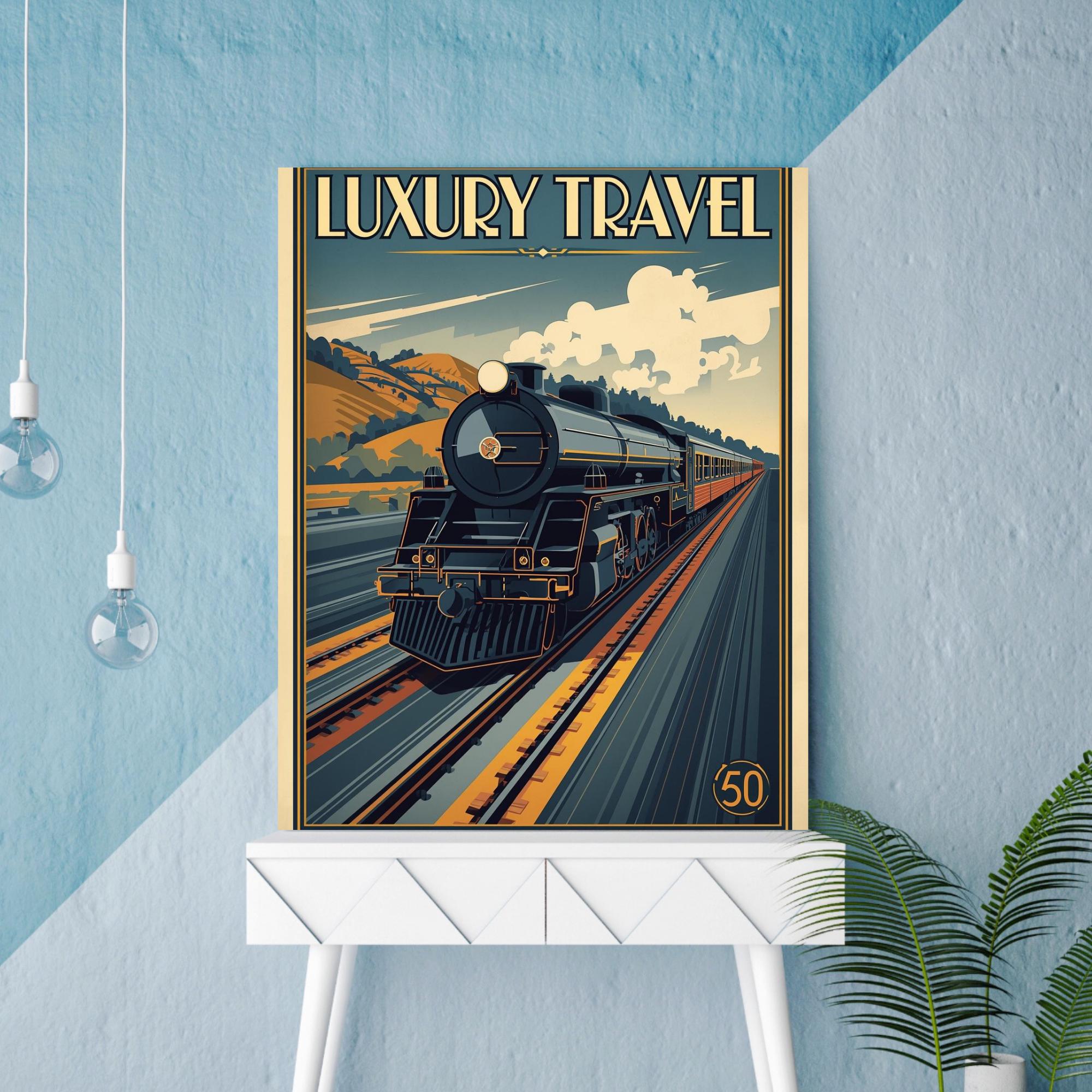 Art Deco Railway Train Print | Vintage Travel Poster | UNFRAMED - Etsy UK