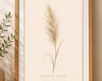 Wildflower Art Print, Cottage Core Botanical Poster,  Floral Wall Decor,  Wildflower Print, Boho  Gift, Scandinavian Art, Pampas Print