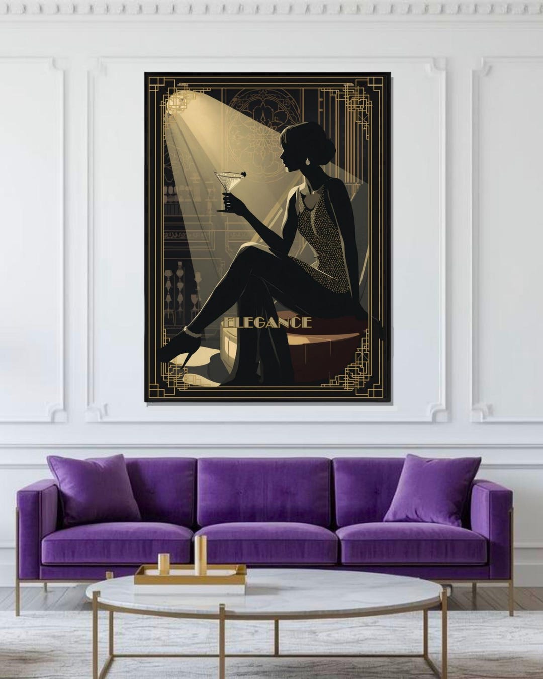 Art Deco Jazz Lounge Woman Print | Vintage 1920s Glam Wall Art ...