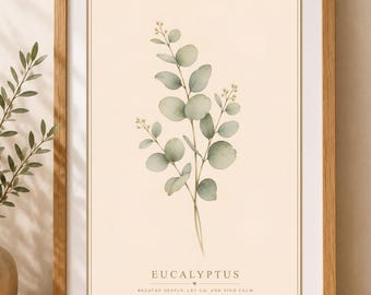 Wildflower Art Print, Cottage Core Botanical Poster,  Floral Wall Decor,  Wildflower Print, Boho  Gift, Scandinavian Art, Eucalyptus Print