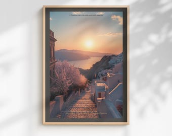 Golden Hour Travel Art | Surreal Sunset Landscape Poster, Wanderlust Decor| UNFRAMED