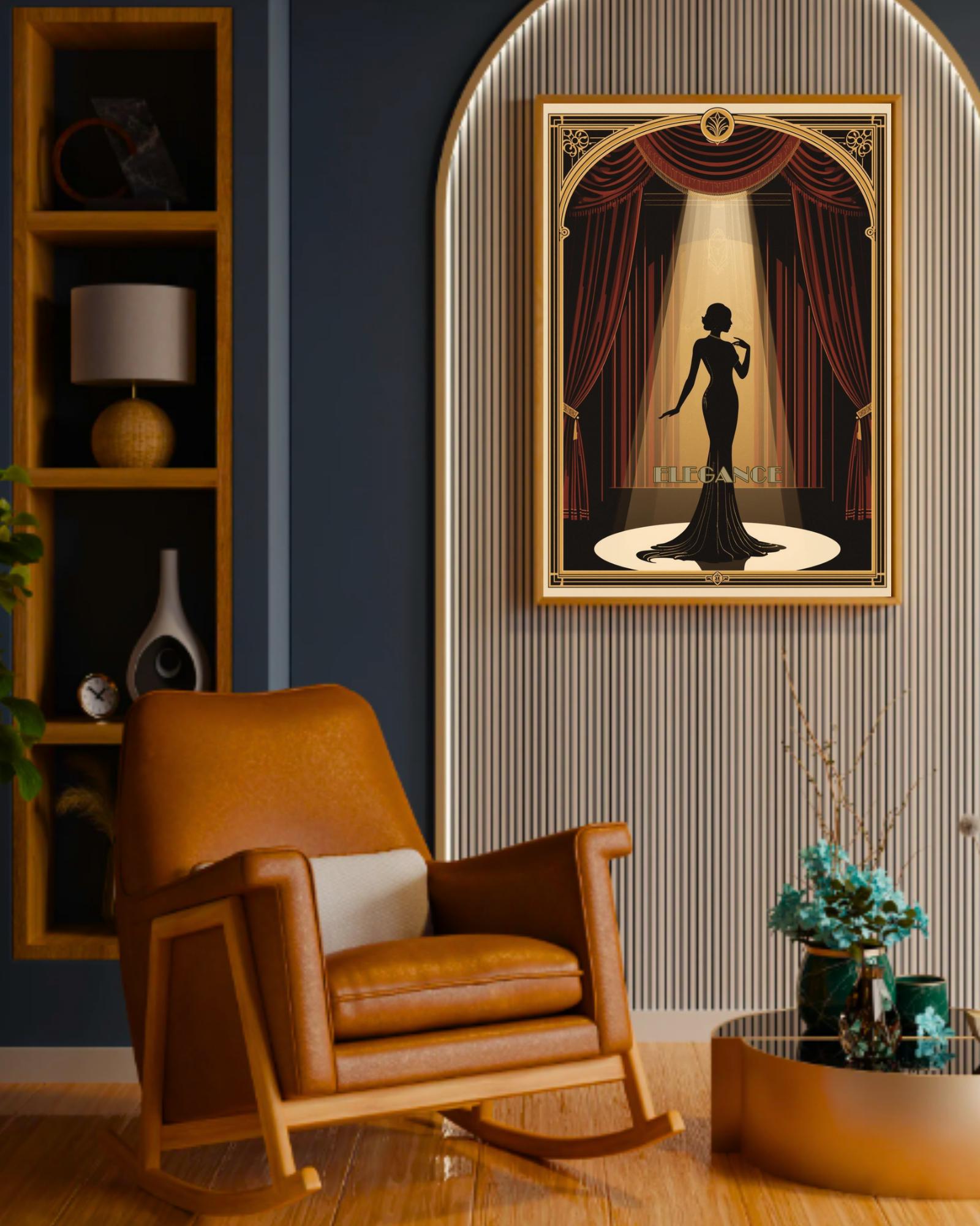 Art Deco Theatre Woman Print | Vintage Glamour Wall Art | UNFRAMED - Etsy