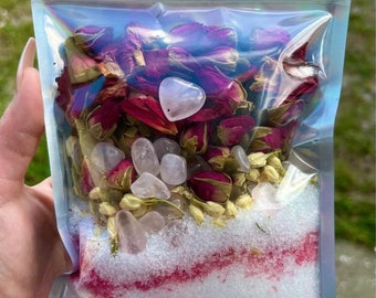 GODDESS ENERGY Bath Soak, Crystal Bath, Flower Bath, Bathroom Essentials, Bath Salts, Gifts for Her