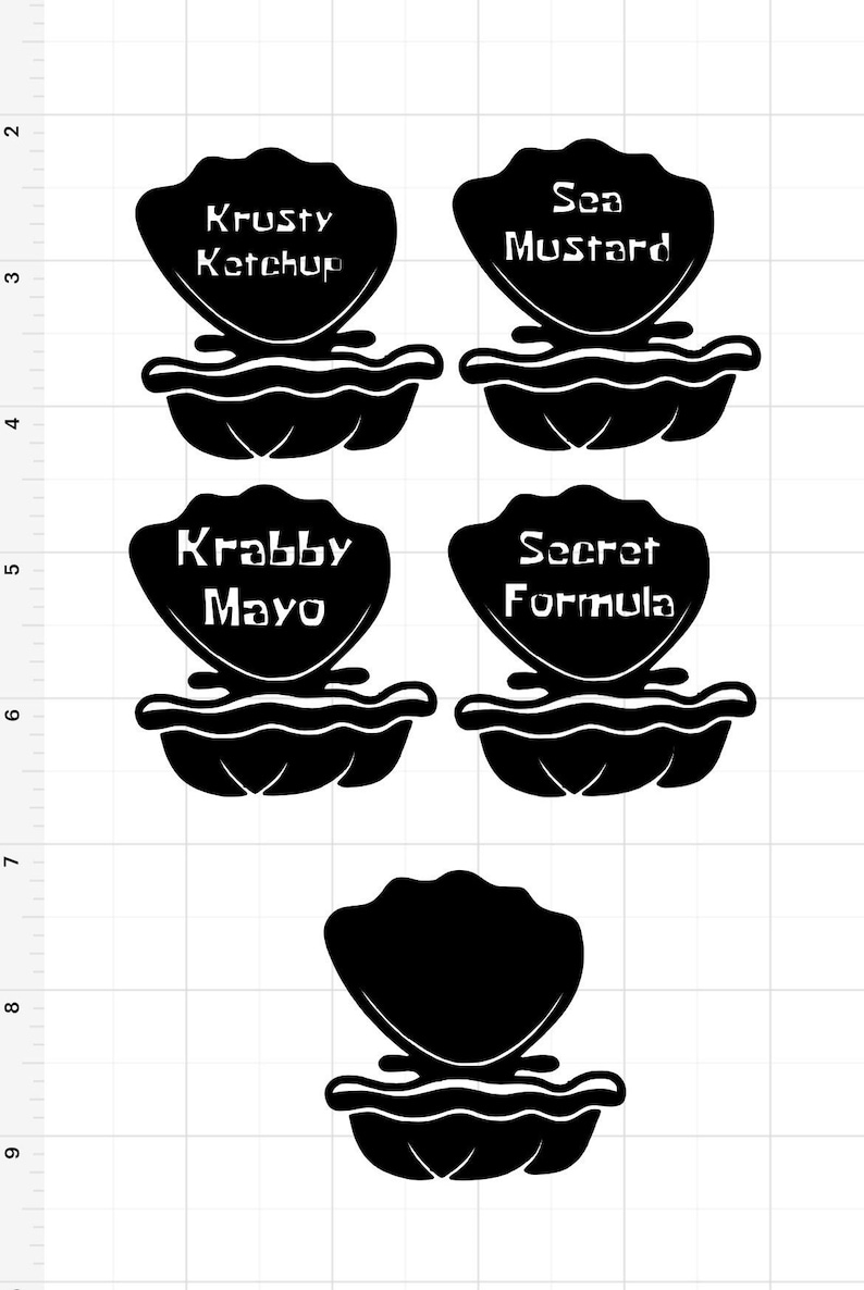 Krusty Krab Condiments Svg Spongebob Inspired Ketchup Mustard Etsy