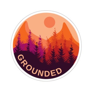 Grounded in Nature Sticker: Forest Scene Round Sticker