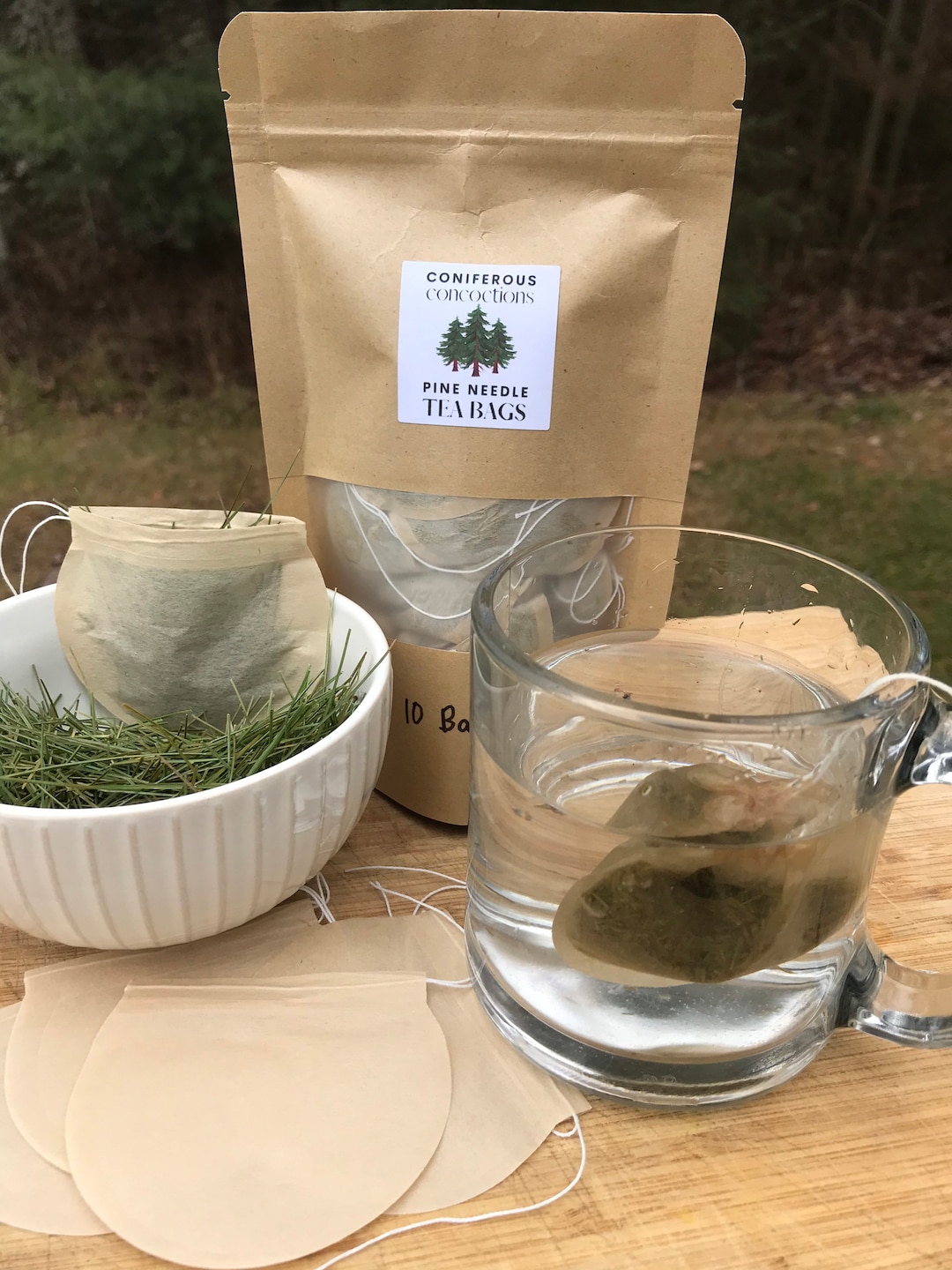 100 Eastern White Pine Needle Tea Bags, Natural Tea, Herbal Tea, Etsy
