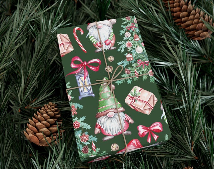 Gnome Christmas Tree, Wrapping Paper, Gift Wrap