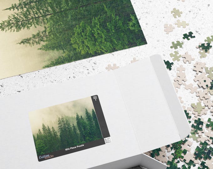 Serene Misty Forest Jigsaw Puzzle | Nature Lovers Gift, Family Activity, Cozy Nights, Mindful Relaxation