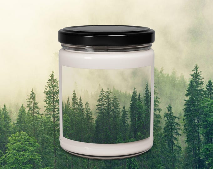 Misty Forest Soy Candle, Eco-Friendly Home Decor, Aromatherapy Gift, Candle for Relaxation, Wilderness Candle