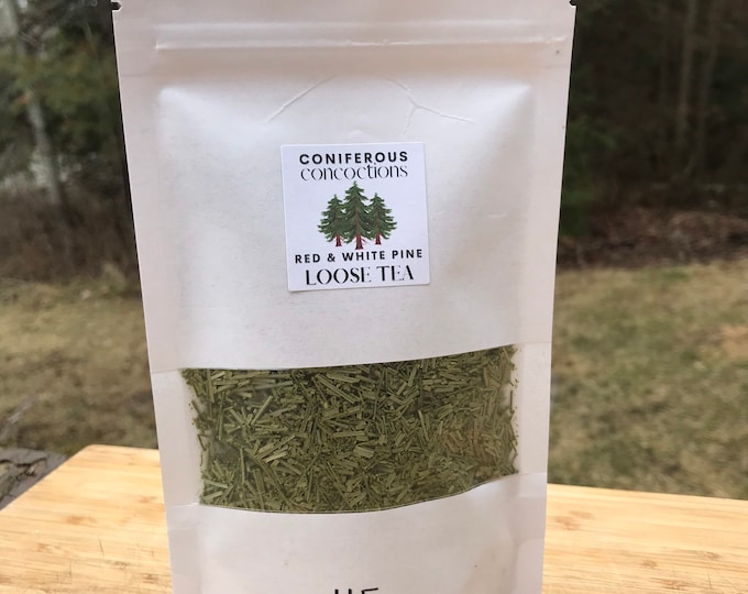 Featured listing image: RED & WHITE Pine Needle Tea ORGANIC, Natural Tea, Hand Harvested, Ontario Canada