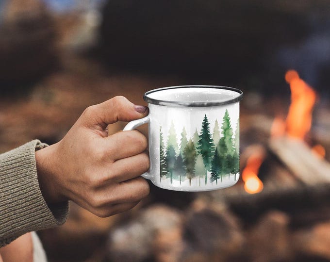 CAMPING COFFEE MUG, Enamel Mug, Outdoor Coffee Mug