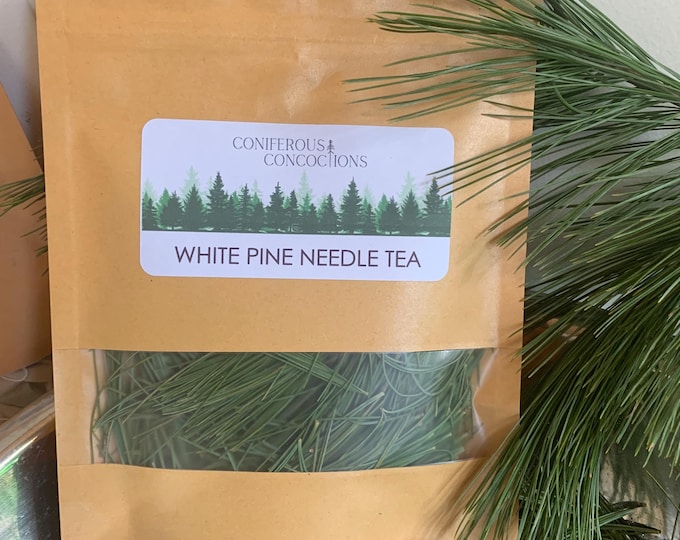 WHITE PINE Loose Tea, WHOLE Needle Natural Hand Harvested Herbal Teas