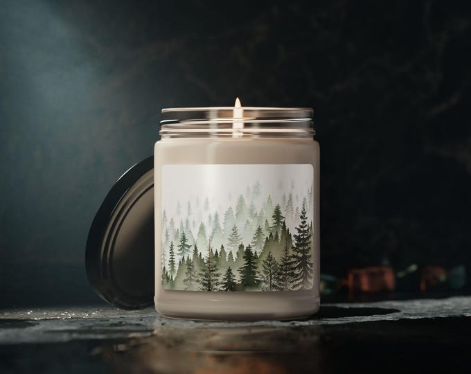 Forest Scenery Soy Candle, Eco-Friendly Home Decor, Aromatherapy Gift, Candle for Relaxation, Wilderness Candle