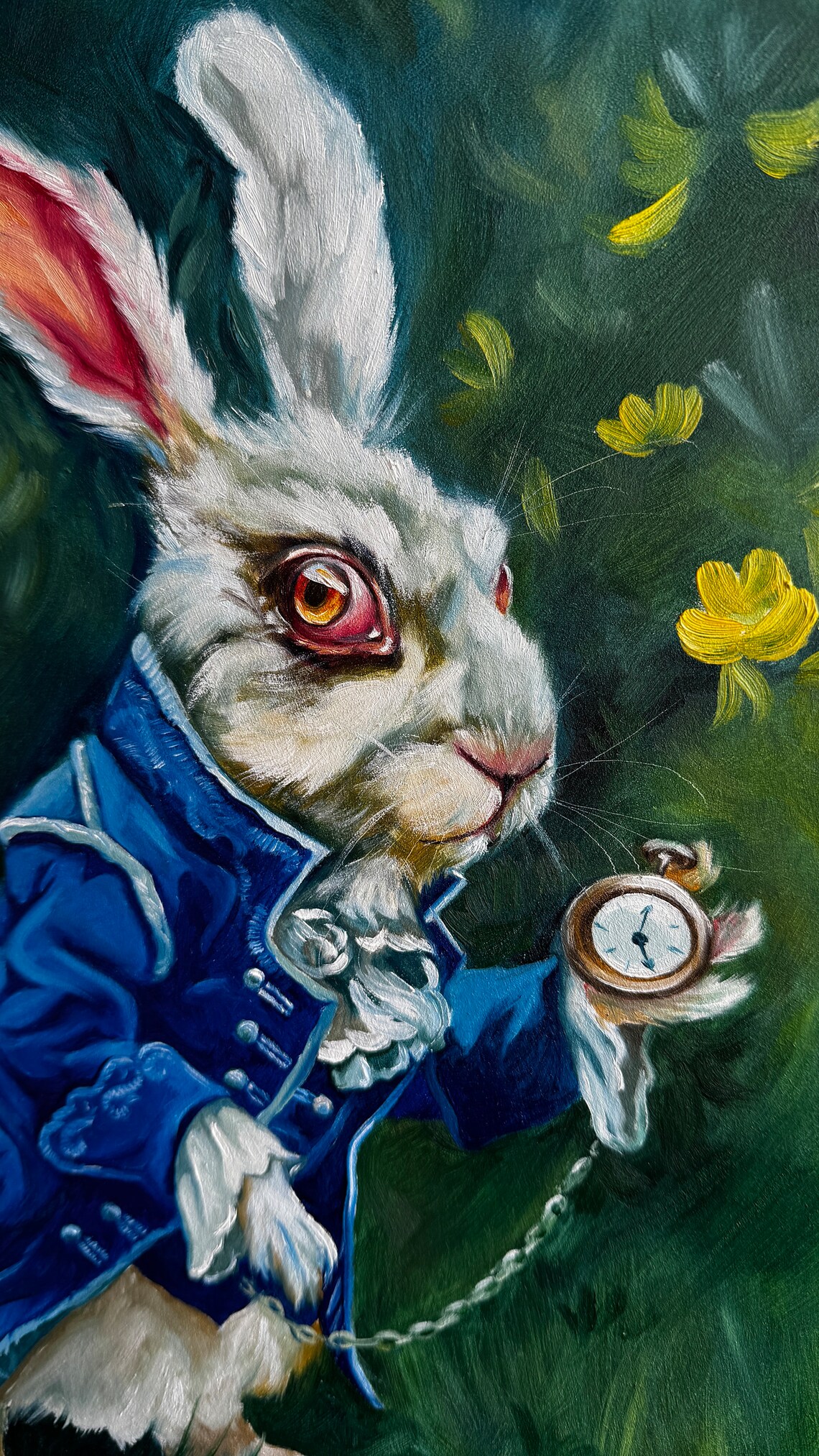White Rabbit. Original Oil Painting. - Etsy