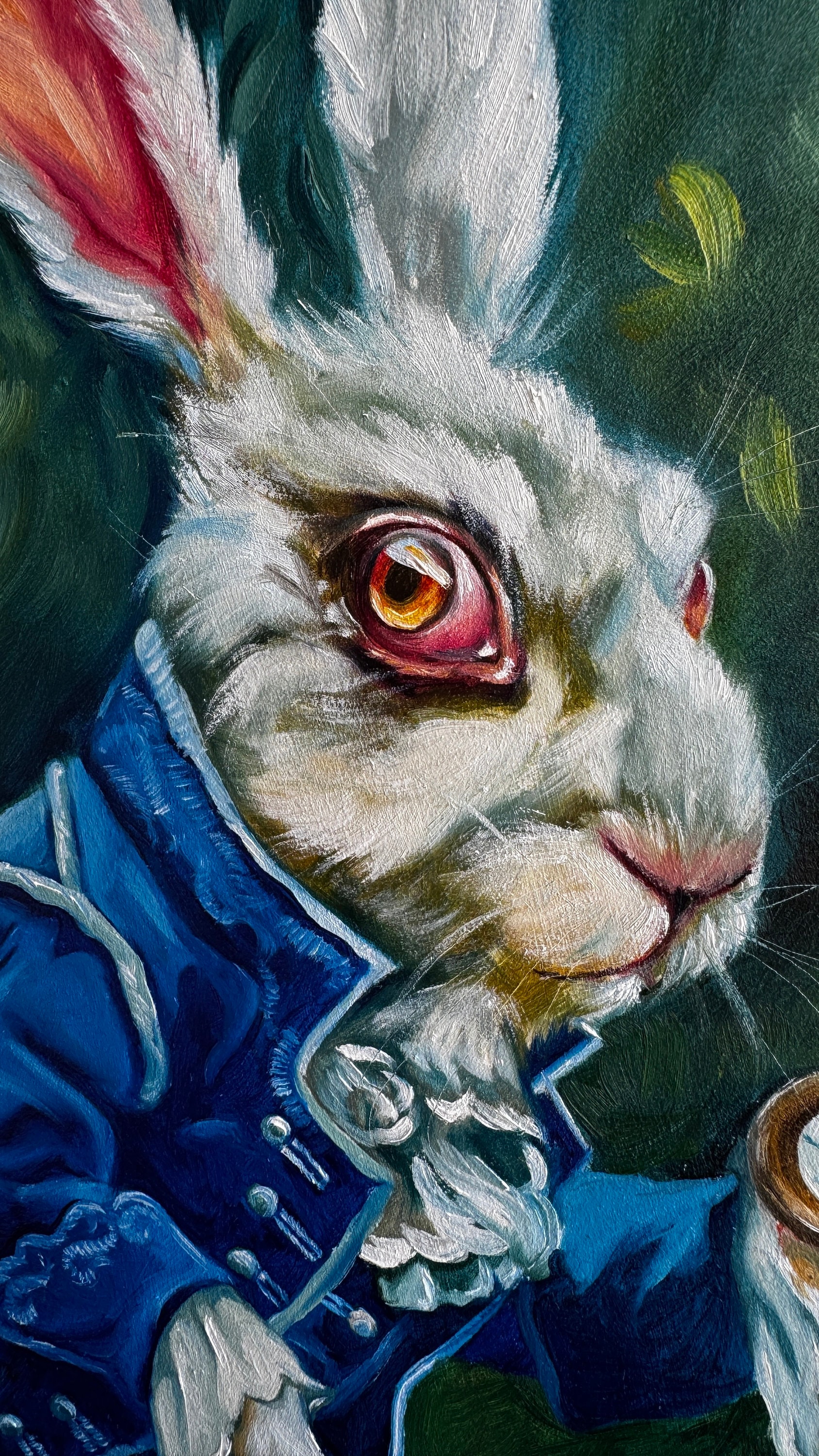 White Rabbit. Original Oil Painting. - Etsy