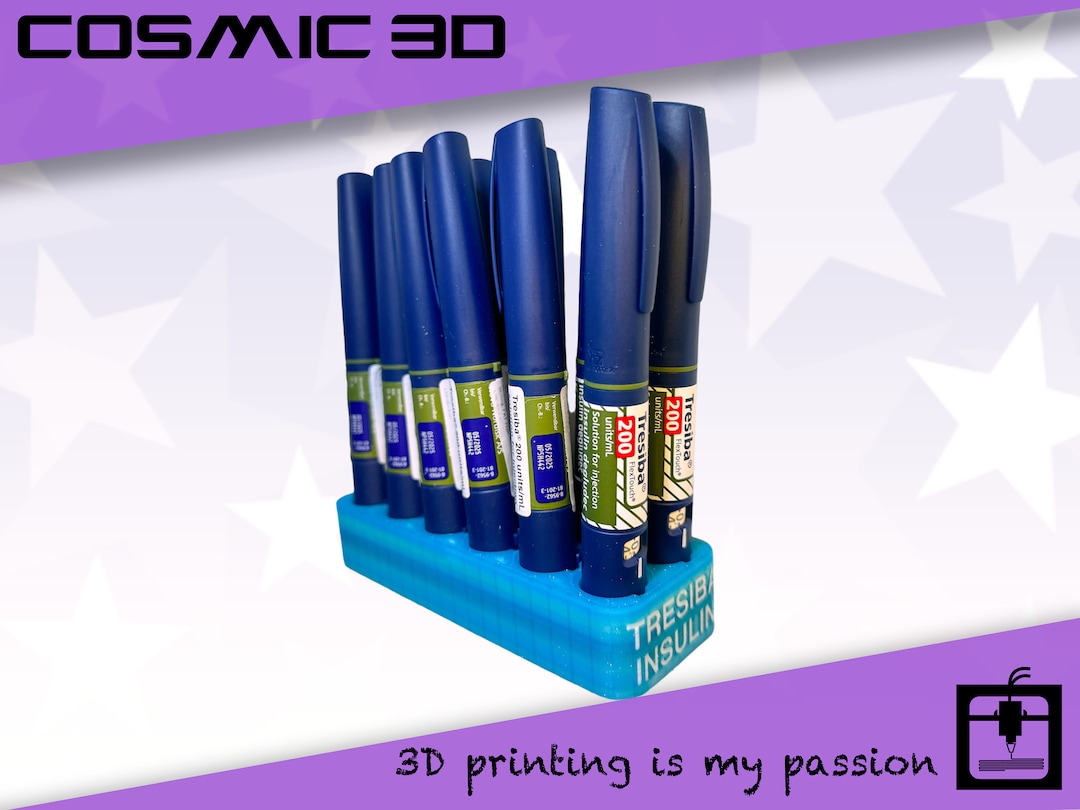 Insulin Pen Holder - 3D Printed - Storage - Visual Amount - 19mm