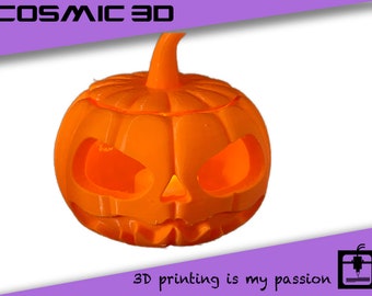 Halloween pumpkin jack o lantern- 3D printed- fun - toy- light up