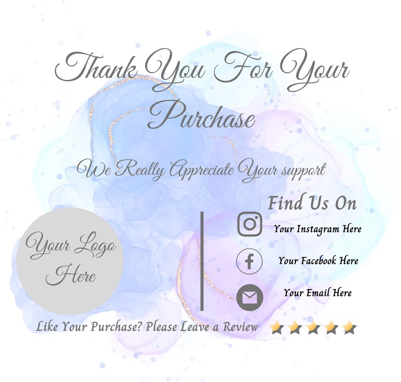 Printable Business Thank You Cards Template Etsy Small - Etsy