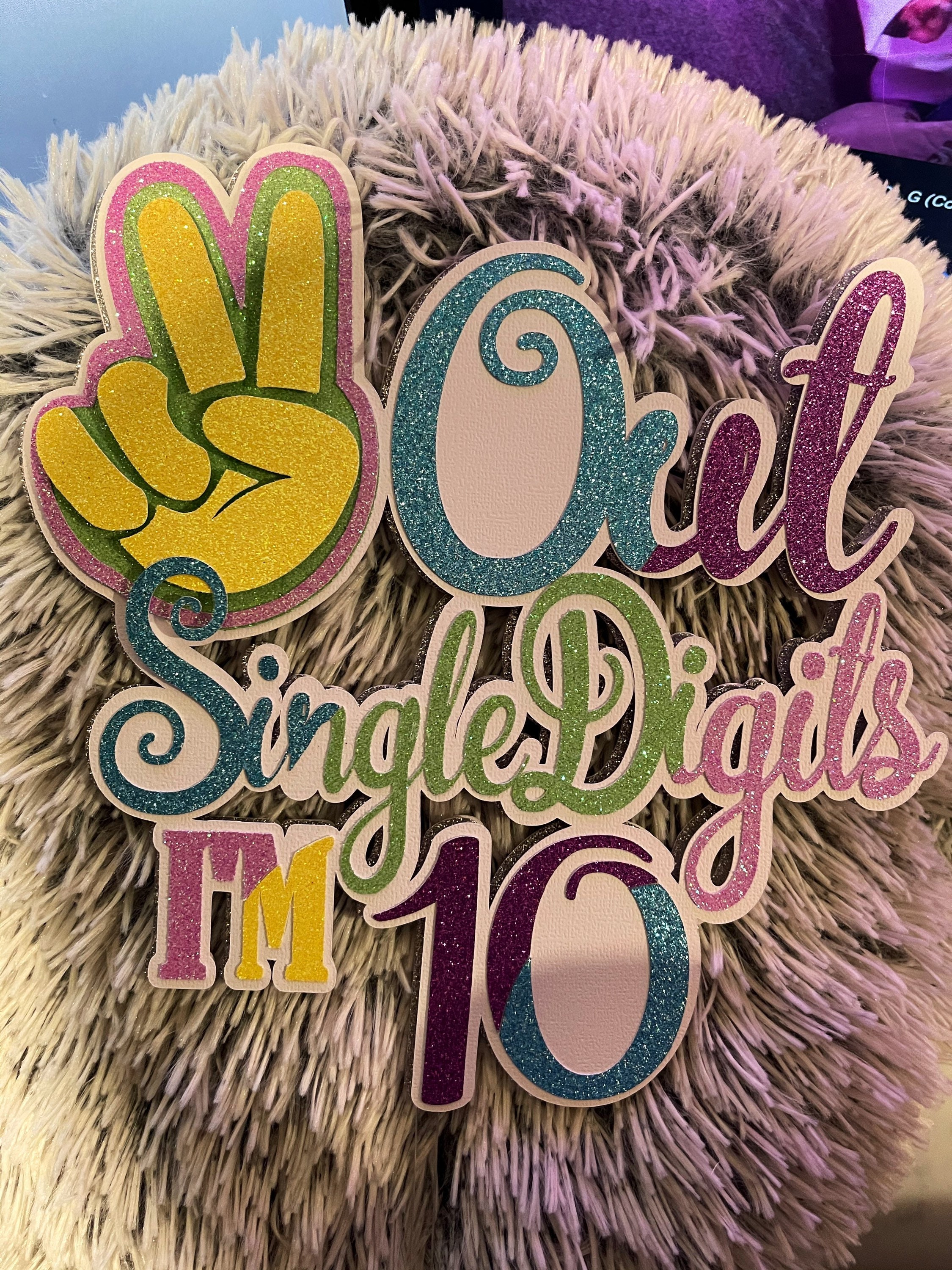 Peace Out Single Digits Cake Topper Etsy