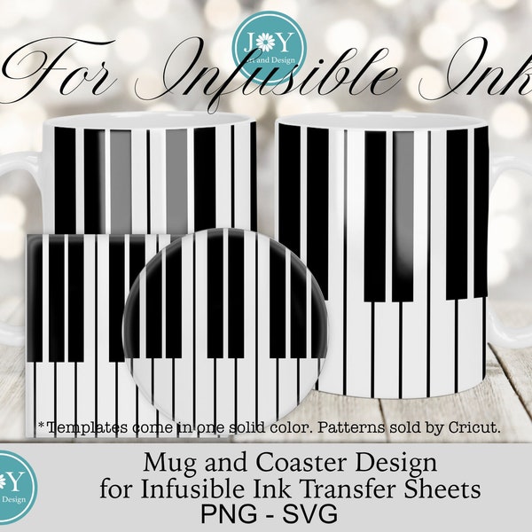 Piano Mug Template, Cricut Mug Press SVG, Instant Download Coffee Mug SVG, Digital Mug Wrap SVG, Infusible Ink Mug, Cricut Mug Wrap Svg