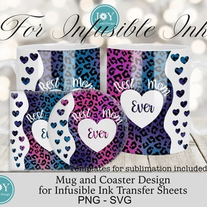 Best Mom Ever Cricut Mug Press Svg Design for Infusible Ink Sheet, Infusible Coffee Mug Wrap Template, Digital Mug Press, Coffee Mug Design