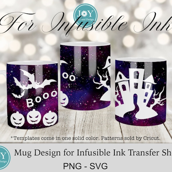 Halloween Cricut Mug Press Svg Design, Infusible Ink Mug Wrap Template, Haunted House Coffee Mug SVG, Instant Download Mug SVG, Digital Mug