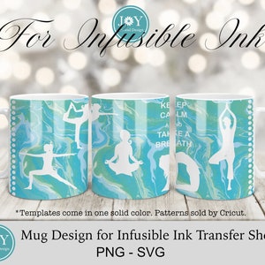 Cricut mug press svg-design för infusible ink-ark, yogamuggomslagsmall, kaffemugg SVG, infusible wrap, muggpress SVG, muggdesign