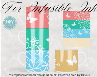 10oz Cricut Stackable Mugs Svg, Flowers Mug Press Svg, Cricut Mug Press Svg, Coffee Mug Svg, Infusible Wrap Design, Mug Wrap Template