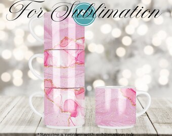 10oz Stackable Mug Sublimation Design, Pink Alcohol Ink Sublimation Design, Mug Press Template, Mug Wrap Template, Mug Sublimation PNG