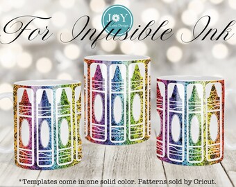 Cricut mok pers SVG ontwerp, infusible inkt mok sjabloon, Instant Download koffiemok ontwerp, digitale mok pers sjabloon, kleurpotloden mok wrap