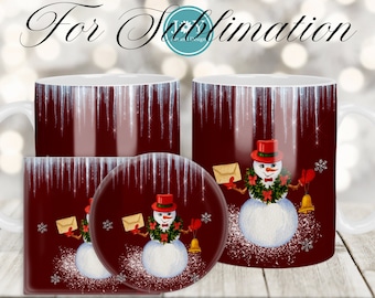 Christmas Sublimation Mug Designs, Christmas Mug PNG, Sublimation Designs for Mugs, Christmas Mug Wrap, 11 oz 12 oz and 15 oz Mug Template