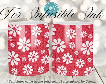 Cricut Mug Press Svg Design,  Flowers Infusible Ink Wrap Template, Coffee Mug Design, Digital Mug Press Template, Hot Chocolate Mug Design