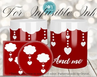 Alleen jij en ik Valentines Cricut mok pers SVG ontwerp, infusible inkt wrap sjabloon, koffiemok ontwerp, digitale mok pers sjabloon