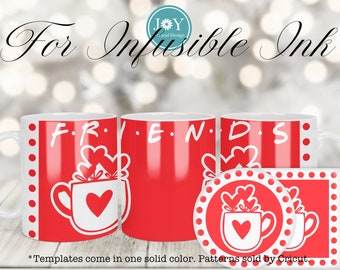 Vrienden mok druk op Svg Design, infusible inkt Wrap sjabloon, koffie Cricut mok ontwerp, digitale mok pers sjabloon, Instant Download mok SVG