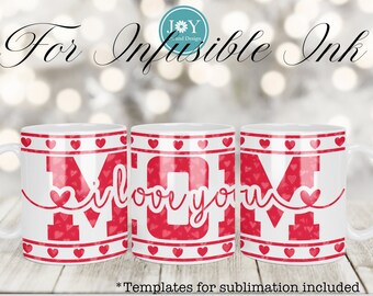 12 oz and 15 oz Cricut Mug Press SVG, Mothers Day Coffee Mug Design, Digital Mug Wrap Template, Full Wrap Mug Design, Mom Infusible Mug