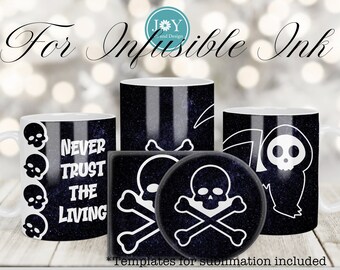 Cricut Mug Press Svg Design for Infusible Ink Transfer Sheet,  Halloween Mug Wrap Template, Coffee Mug Design, Mug Press SVG, Infusible Wrap