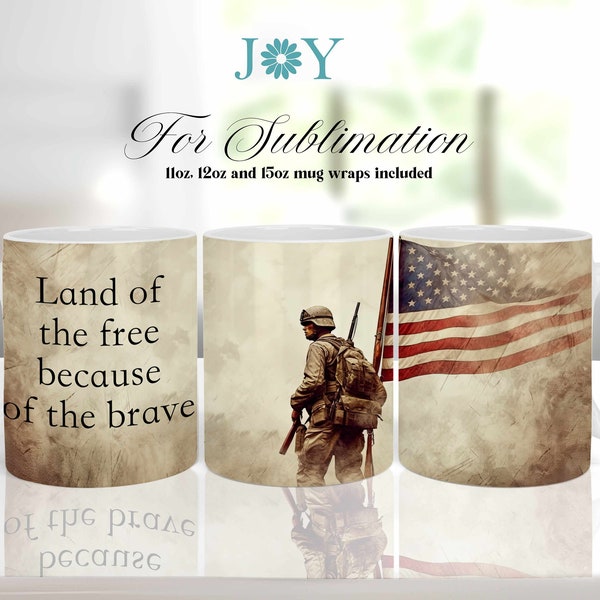 Watercolor Patriotic Memorial Day Coffee Mug PNG, 11oz 12oz 15oz Mug Templates, Digital Instant Download Mug Sublimation Design