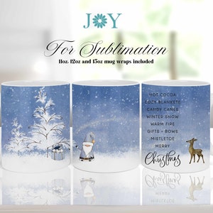 Christmas Mug Wrap PNG, Christmas Quote Sublimation Designs, 11oz 12 oz and 15oz Winter Coffee Mug Template
