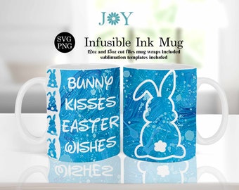 Easter Cricut Mug Press Svg Design, Infusible Ink Wrap Template, Easter Bunny Coffee Mug Design, Digital Mug Press Template, Mug SVG