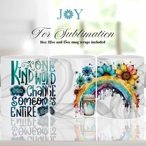 Rainbow Quote Coffee Mug PNG, Sublimation Designs for Mugs, Digital Mug Wrap Template, 11 oz 12 oz & 15 oz Sublimation Mug PNG, Digital Mug