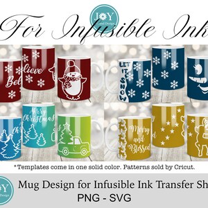 Pu&ograve; includere: Set di 8 disegni di tazze a tema natalizio per la sublimazione. I disegni presentano una variet&agrave; di temi invernali e festivi, tra cui fiocchi di neve, pinguini, renne e alberi di Natale. I disegni sono in bianco e sono pronti per essere stampati su tazze utilizzando inchiostro di sublimazione.