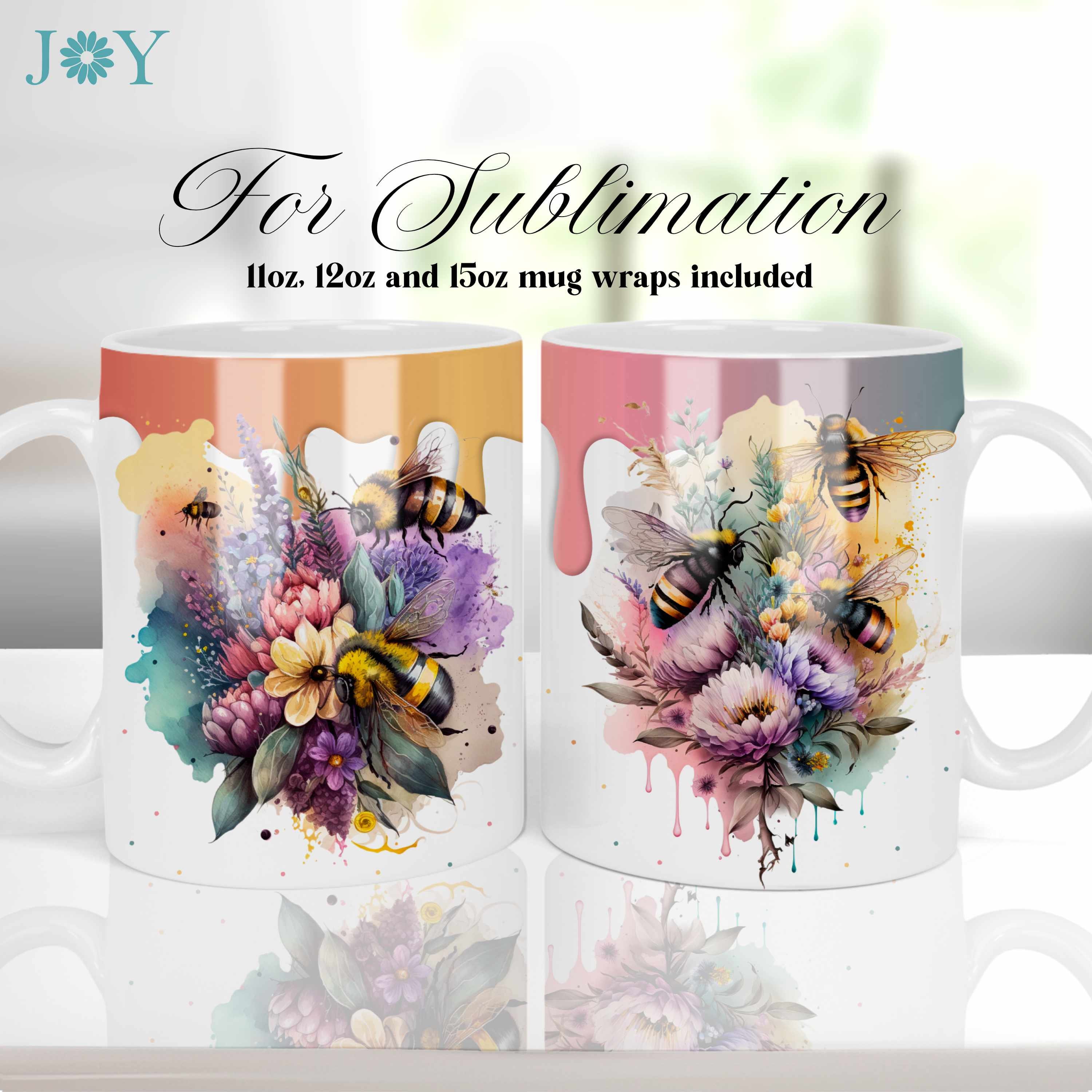 Violet Flower Design Mug Sublimation-11oz & 15oz (2012621)