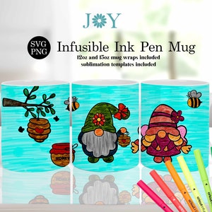 Cricut Mug Press Svg for Infusible Ink Pen and Markers, Infusible Wrap, Coffee Mug SVG, Mug Wrap Template, Cricut Mug Designs, Mug Press SVG