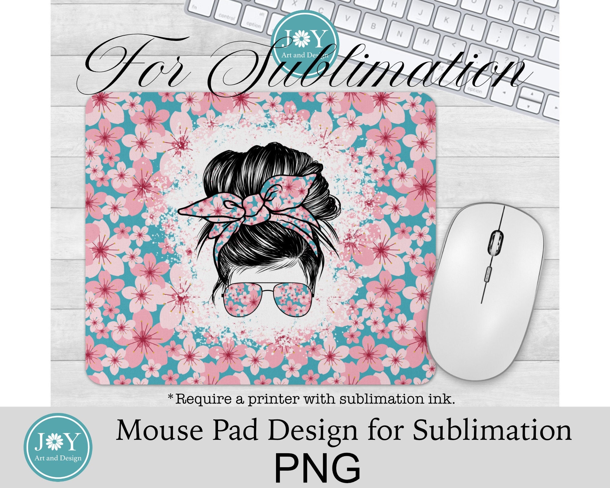Floral Christmas Mouse Pad Sublimation PNG