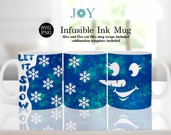 Christmas Mug Svg Design, Cricut Mug Press Svg Design, Holiday Coffee Mug Svg, Infusible Wrap SVG Design, Sublimation Wraps Included