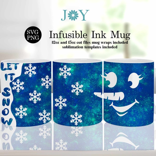 Christmas Mug Svg Design, Cricut Mug Press Svg Design, Holiday Coffee Mug Svg, Infusible Wrap SVG Design, Sublimation Wraps Included