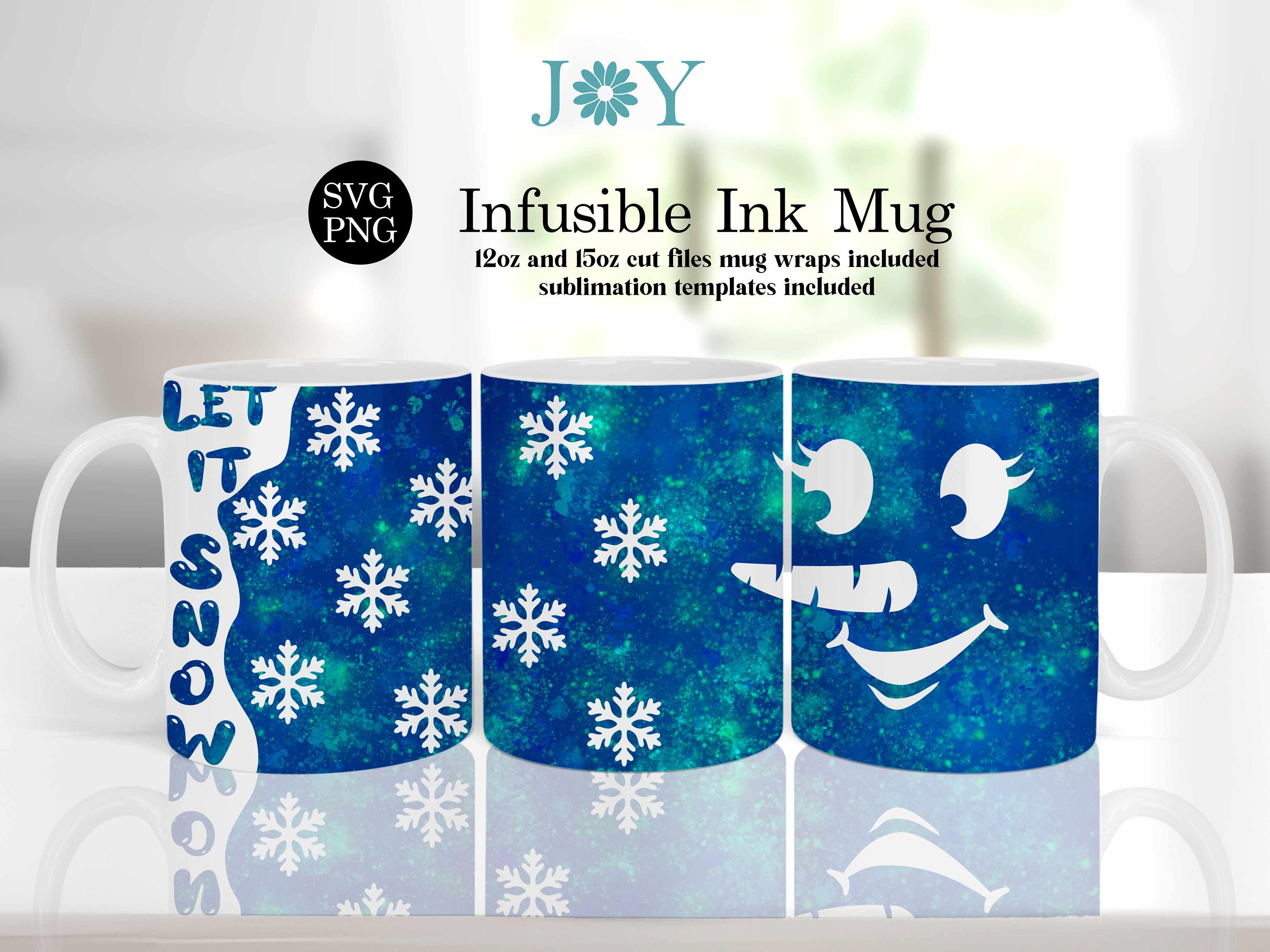 Cricut Mug Press SVG Template for Infusible Ink Sheet Featuring a Christmas  Tree Mug Wrap SVG Design for the Holidays 
