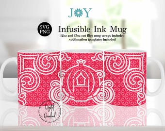 Carriage Infusible Ink Wrap Cricut Template, Coffee Mug SVG,  Hot Chocolate Mug Press Design, Wrap Mug Template