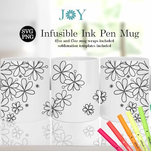 Mug Wrap Svg for Infusible Ink Pen and Markers, Infusible Wrap, Coffee Mug SVG, Mug Wrap Template, Infusible Ink Mug Designs, Mug Press SVG